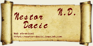 Nestor Dačić vizit kartica